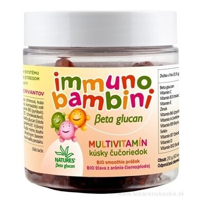 NATURES Immuno Bambini Beta-glukan Multivitamin želatinové medvídci s kousky borůvek 60 ks – Hledejceny.cz