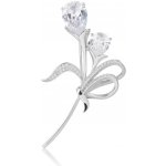 Jan Kos jewellery Stříbrná brož s bílým zirkonem MHT-4879/SW – Zboží Dáma