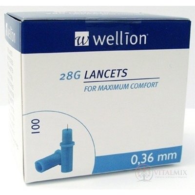 Wellion LANCETS 28G - Lanceta sterilní průměr 0,36 mm (WELL208) 100 ks