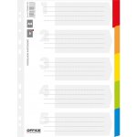 Rozlišovač Office s laminovanými indexy, A4, karton, 5 listů, bílý – Zboží Živě