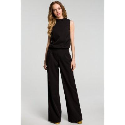 M382 Jumpsuit with split back black – Sleviste.cz