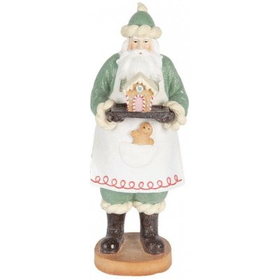 Clayre & Eef Dekorace Santa s perníkovou chaloupkou - 11*11*30 cm – Hledejceny.cz