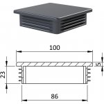 Krytka plastová 100 x 100 mm, antracit – Zboží Mobilmania