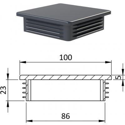 Krytka plastová 100 x 100 mm, antracit – Zboží Mobilmania