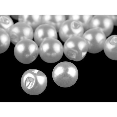 Perla k našití / knoflík Ø10 mm, malé, 1 bílá perleť