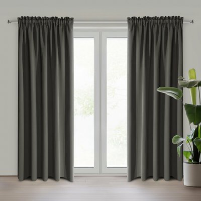 Design 91 ZATEMŇOVACÍ ZÁVĚS NA PÁSCE PARISA 135X270 CM GRAFITOVÁ – Hledejceny.cz