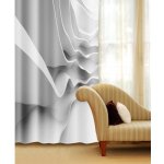 Fotozávěs Futuristická bílá vlna CU-140-026 textilní foto závěs / závěsy s fototiskem 140 x 245 cm Dimex – Zboží Mobilmania