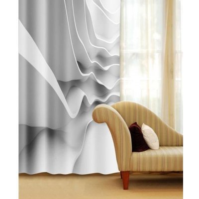 Fotozávěs Futuristická bílá vlna CU-140-026 textilní foto závěs / závěsy s fototiskem 140 x 245 cm Dimex