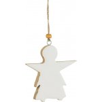 Bílý dřevěný závěsný anděl - 9*2*9 cm - J-Line by Jolipa – Hledejceny.cz