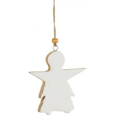 Bílý dřevěný závěsný anděl - 9*2*9 cm - J-Line by Jolipa – Hledejceny.cz