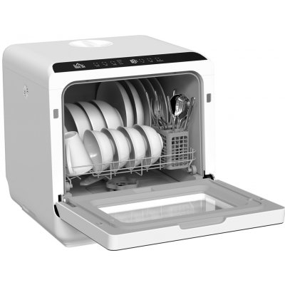 MM Handel Stolní myčka nádobí, mini myčka s 6litrovou nádrží, 5 programů, LED displej, funkce sušení, Barvy a parametry Bílá – Zboží Dáma