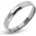 iZlato Forever Snubní dámský prsten z bílého zlata s diamantem pro štěstí IZOB005BR – Zboží Mobilmania