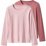 Esmara Kids dívčí triko s dlouhými rukávy 2 kusy růžová / světle růžová – Zboží Dáma