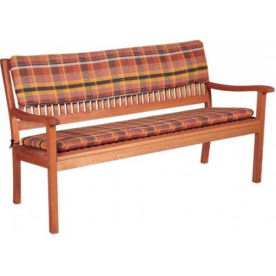 Doppler Sedák na 3-místnou lavici 150x45x6 cm, káro terakota – Zboží Dáma