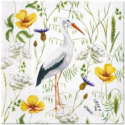 Ubrousky na dekupáž Stork in Grassland 1 ks – HobbyKompas.cz