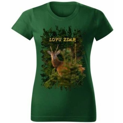 Moon River Lovu Zdar srnec II dámské tričko pro myslivce lahvově zelené – Hledejceny.cz