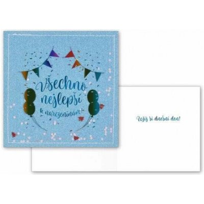 Narozeninové přání modré Všechno nejlepší – Sleviste.cz