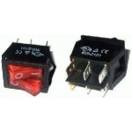 Vypínač kolébkový 250V/15A 2x0-I RD dvojitý T120 červený | Zboží Auto