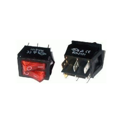 Vypínač kolébkový 250V/15A 2x0-I RD dvojitý T120 červený | Zboží Auto