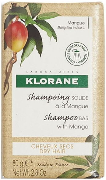 Klorane Tuhý šampon s mangem Mango Shampoo Bar with Mango 80 g