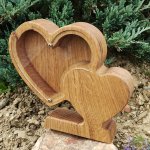 Pokladnička -dřevěná pokladnička ve tvaru srdce – Zboží Mobilmania