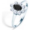 Prsteny Savicki zásnubní prsten bílé zlato černý diamant bílé safíry SAVRING CZD B