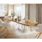 DELIFE Jídelní stůl Edge 280 x 100 akácie přírodní sklo Live-Edge – Zboží Mobilmania
