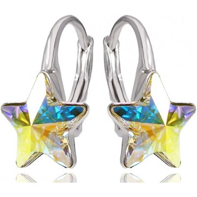 Swarovski Elements star Dětské stříbrné visací bílé duhové hvězdičky 31227.1 Crystal AB bílá křišťálová duhová měňavá – Zbozi.Blesk.cz