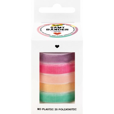 Sametové stužky - sada - 5 barev - PASTEL – Hledejceny.cz