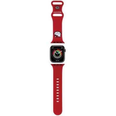 Hello Kitty Silikonový řemínek Kitty Head pro Apple Watch 38/40/41 mm - červený