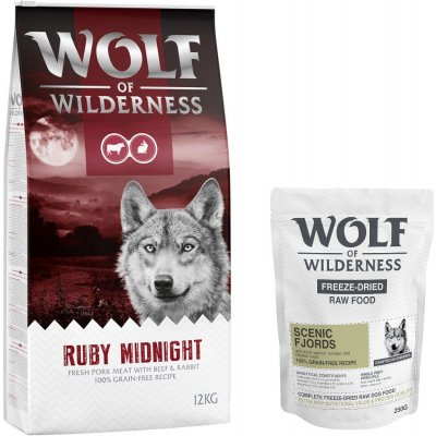 Wolf of Wilderness Adult Ruby Midnight hovězí a králičí 12 kg