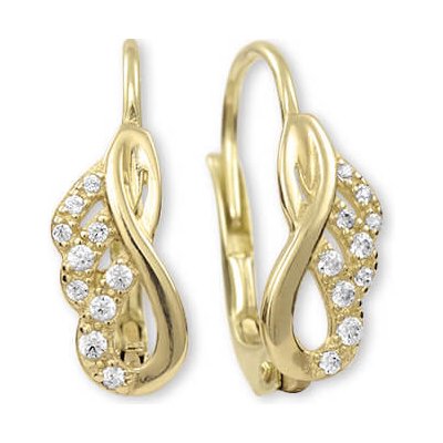 Soliter Elegantní zlaté náušnice s čirými krystaly 745 239 001 00837 0000000 – Hledejceny.cz