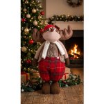 MagicHome Postavička Sob v kalhotách látkový červený 32x25x92 cm ST8091338 – Hledejceny.cz