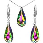 Stříbrný set Kapka zelená CRYSTALLIZED Swarovski Elements LSW010S – Hledejceny.cz