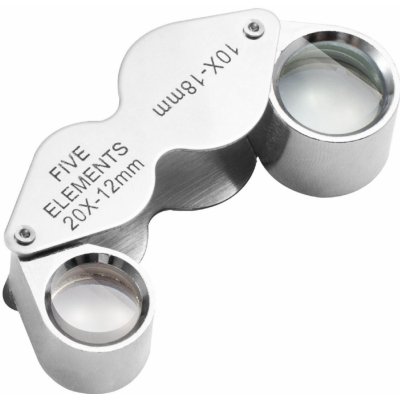 TFY XX-1018 Mini lupa stříbrná 12 mm 20x 18 mm 10x – Zboží Mobilmania