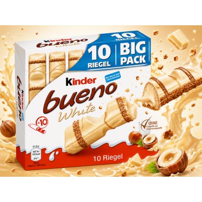 Kinder bueno White bílé oplatkové tyčinky 10 ks 195 g – Hledejceny.cz