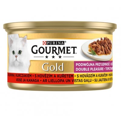 Gourmet Gold Double Pleasure hovězí a kuře 85 g – Zboží Mobilmania