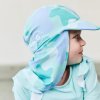 Kojenecká čepice Dětský UV klobouk s kšiltem proti slunci Cammo mint Geggamoja