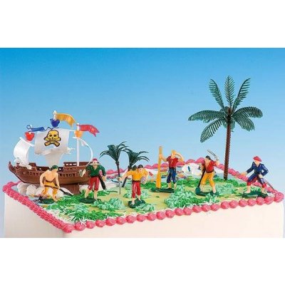 Figurky na piráti, loď a palmy - Dekora – Sleviste.cz