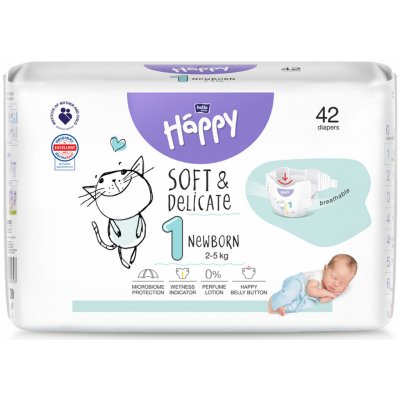 Bella Baby Happy Soft&Delicate 1 Newborn 2–5 kg 42 ks – Hledejceny.cz