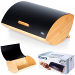 Chlebník Kovový Dřevěný Černý VILDE 35,5x24,5x15,5 cm – Sleviste.cz