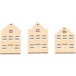 ČistéDřevo Sada domečků ve skandinávském stylu 3 ks – Zboží Dáma