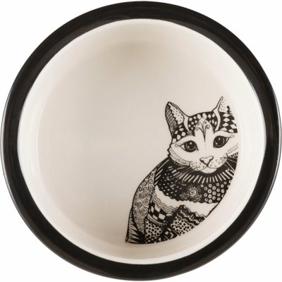 Trixie keramická miska Zentangle pro kočky 0,3 l/12 cm – Zboží Dáma