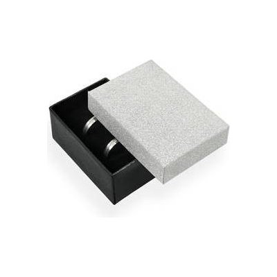 Šperky4U Dárková krabička na snubní prsteny stříbná/černá KR0069-ST – Zboží Mobilmania
