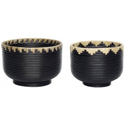 Hübsch Ratanový koš černý 2 ks 25x19 / 30 x 20 cm – Sleviste.cz