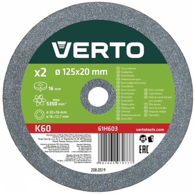 Verto Kotouč brusný 125 x 20 mm 61H603 2 ks – Zboží Mobilmania