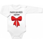 Body dlouhý rukáv s vtipným textem Baby Nellys Nejkrásnější dárek bílé – Zboží Dáma