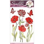 Samolepky na zeď vlčí máky s motýli 1380, 60x33 cm – Zboží Dáma