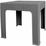 Mega Plast, plastový stůl BISTRO polyratan, 48 x 48 cm, šedý – Zboží Dáma