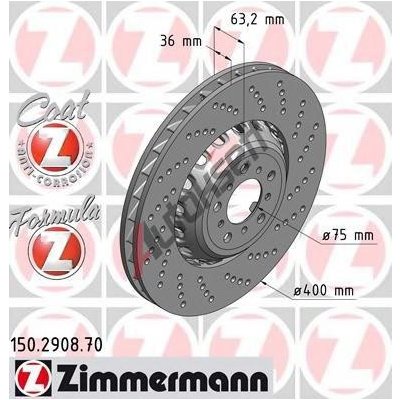 ZIMMERMANN Brzdový kotouč FORMULA Z BRAKE DISC - 400 mm ZIM 150.2908.70 | Zboží Auto